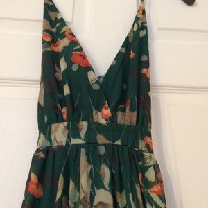 bohemia floral v neck backless maxi dress